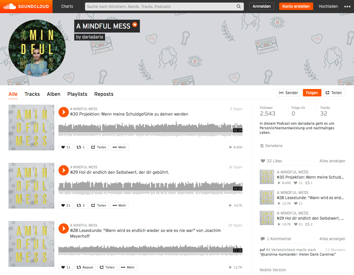 a mindful mess on soundcloud